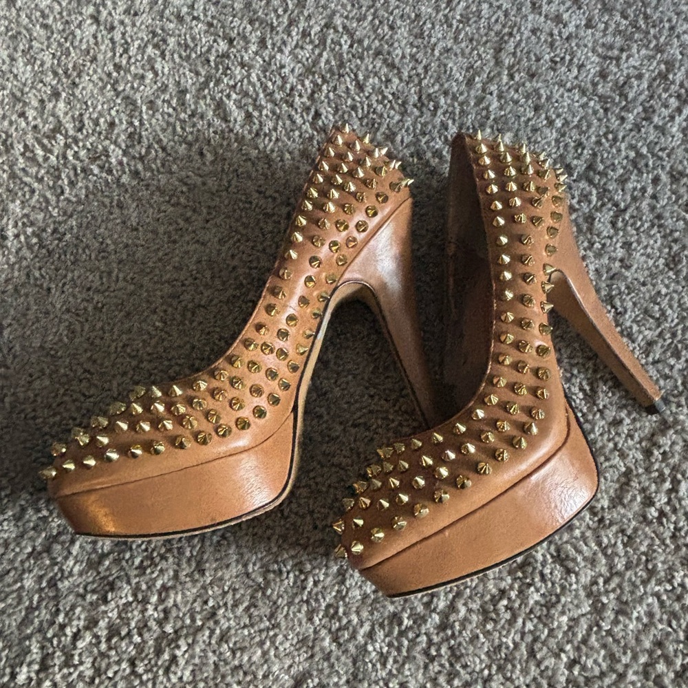 Vince Camuto Studded Tan High Heels